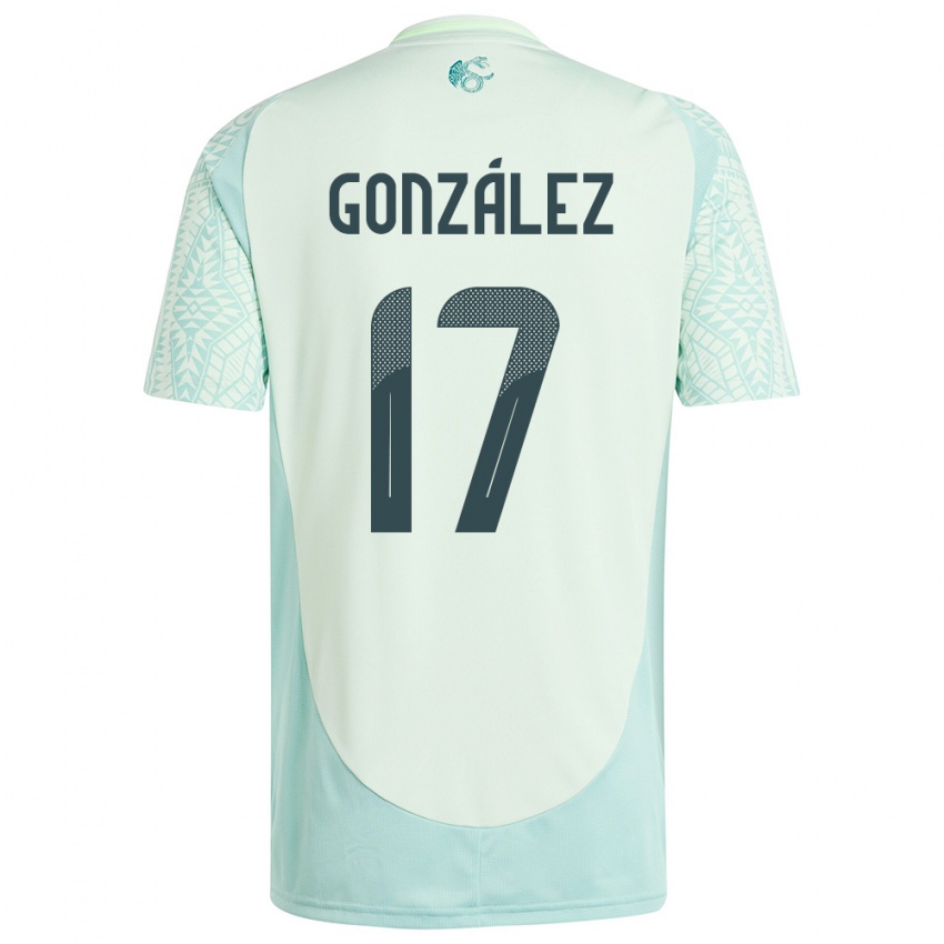 Herren Mexiko Alison Gonzalez #17 Leinengrün Auswärtstrikot Trikot 24-26 T-Shirt Schweiz