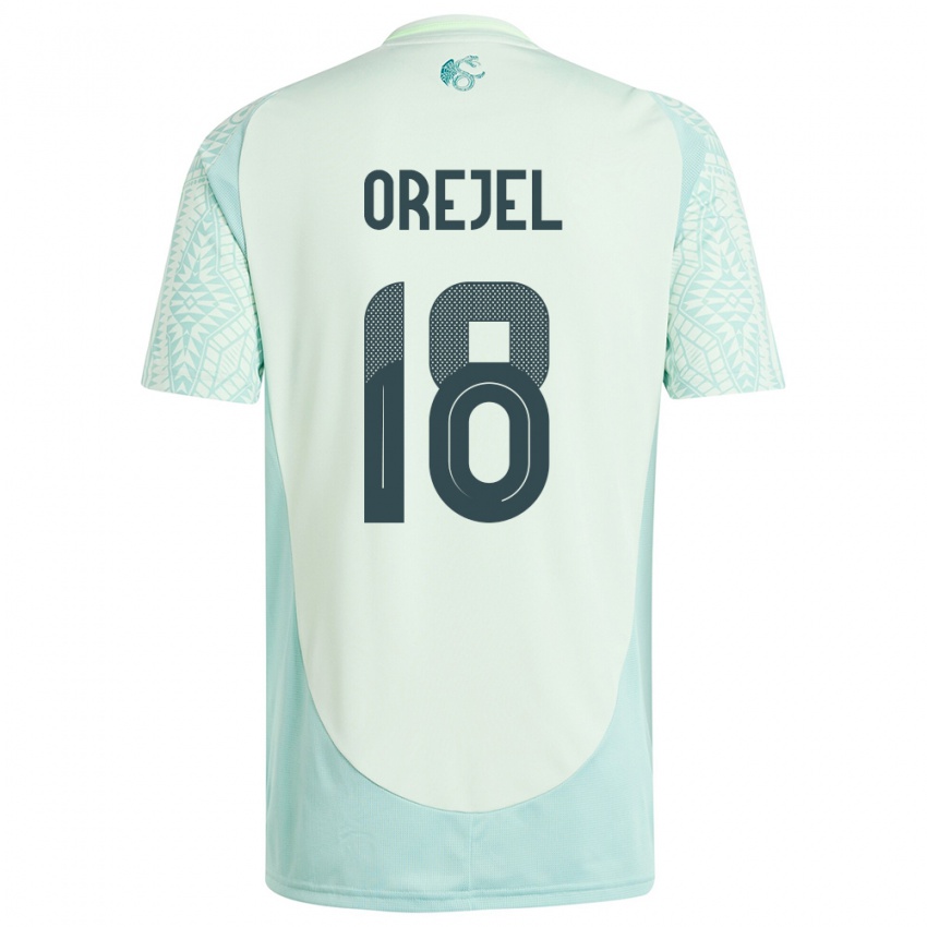 Herren Mexiko Jocelyn Orejel #18 Leinengrün Auswärtstrikot Trikot 24-26 T-Shirt Schweiz