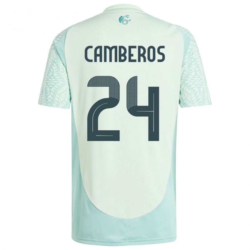 Herren Mexiko Scarlett Camberos #24 Leinengrün Auswärtstrikot Trikot 24-26 T-Shirt Schweiz