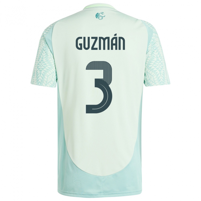 Herren Mexiko Victor Guzman #3 Leinengrün Auswärtstrikot Trikot 24-26 T-Shirt Schweiz