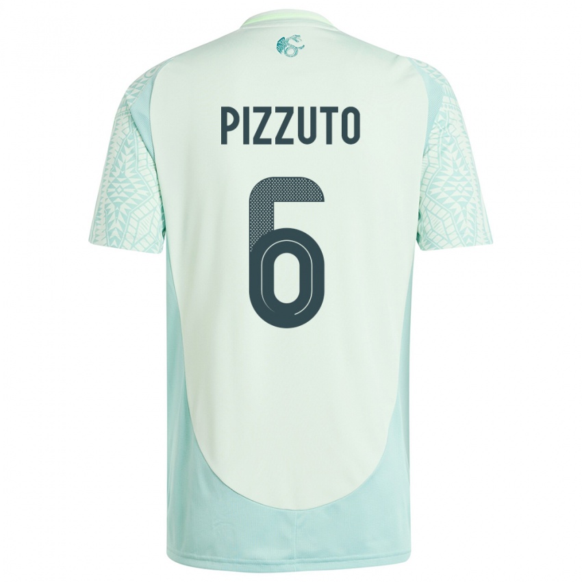 Herren Mexiko Eugenio Pizzuto #6 Leinengrün Auswärtstrikot Trikot 24-26 T-Shirt Schweiz