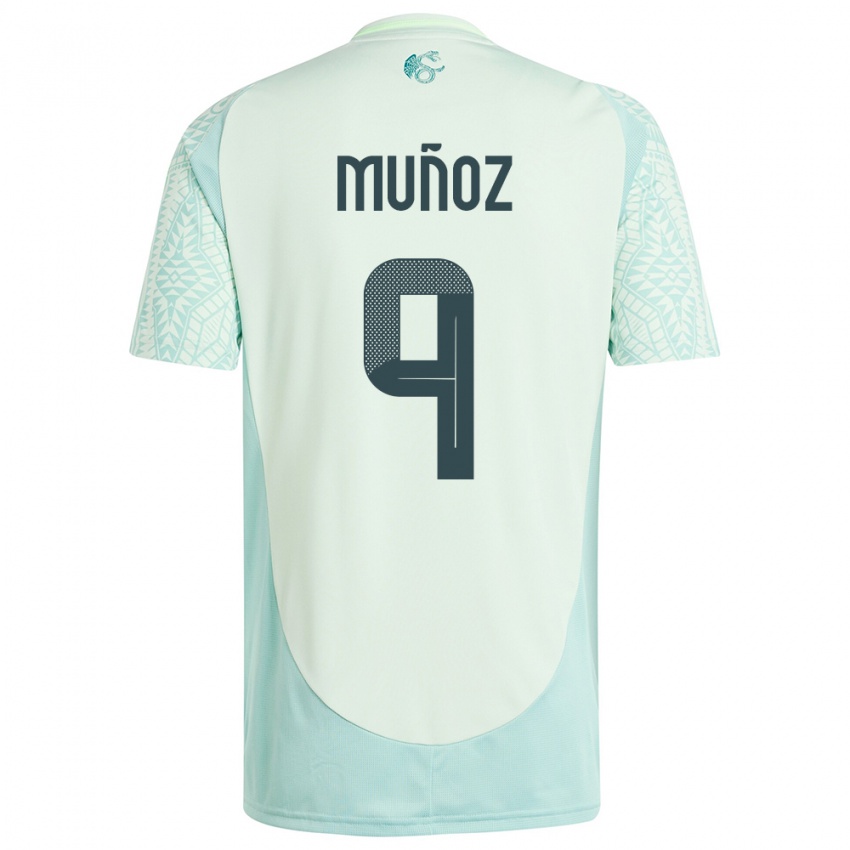 Herren Mexiko Santiago Munoz #9 Leinengrün Auswärtstrikot Trikot 24-26 T-Shirt Schweiz