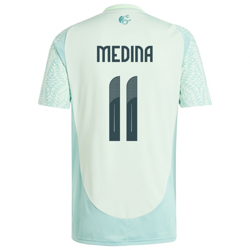 Herren Mexiko Diego Medina #11 Leinengrün Auswärtstrikot Trikot 24-26 T-Shirt Schweiz