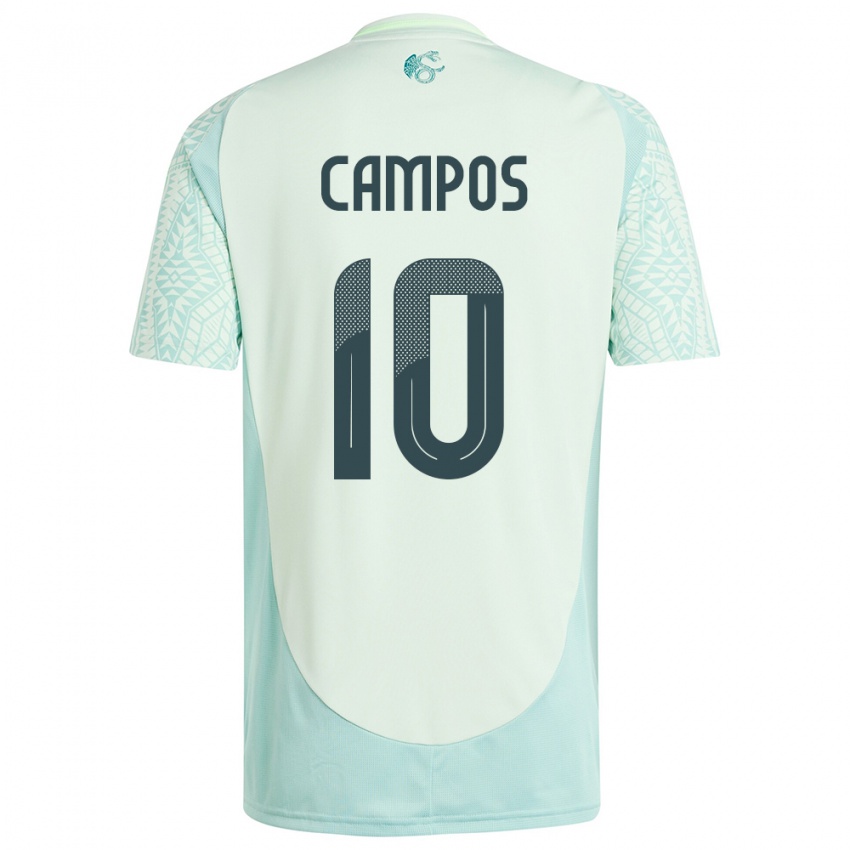 Herren Mexiko Karel Campos #10 Leinengrün Auswärtstrikot Trikot 24-26 T-Shirt Schweiz