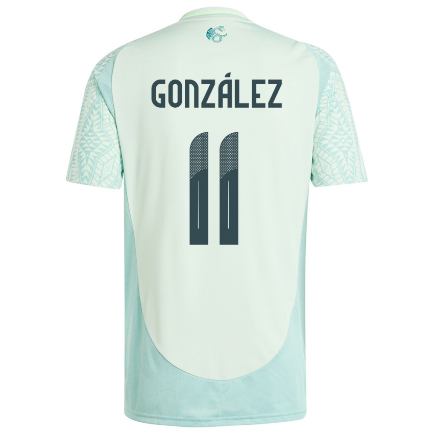 Herren Mexiko Bryan Gonzalez #11 Leinengrün Auswärtstrikot Trikot 24-26 T-Shirt Schweiz