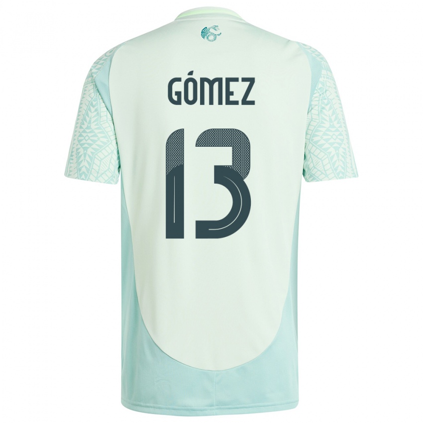 Herren Mexiko Diego Gomez #13 Leinengrün Auswärtstrikot Trikot 24-26 T-Shirt Schweiz