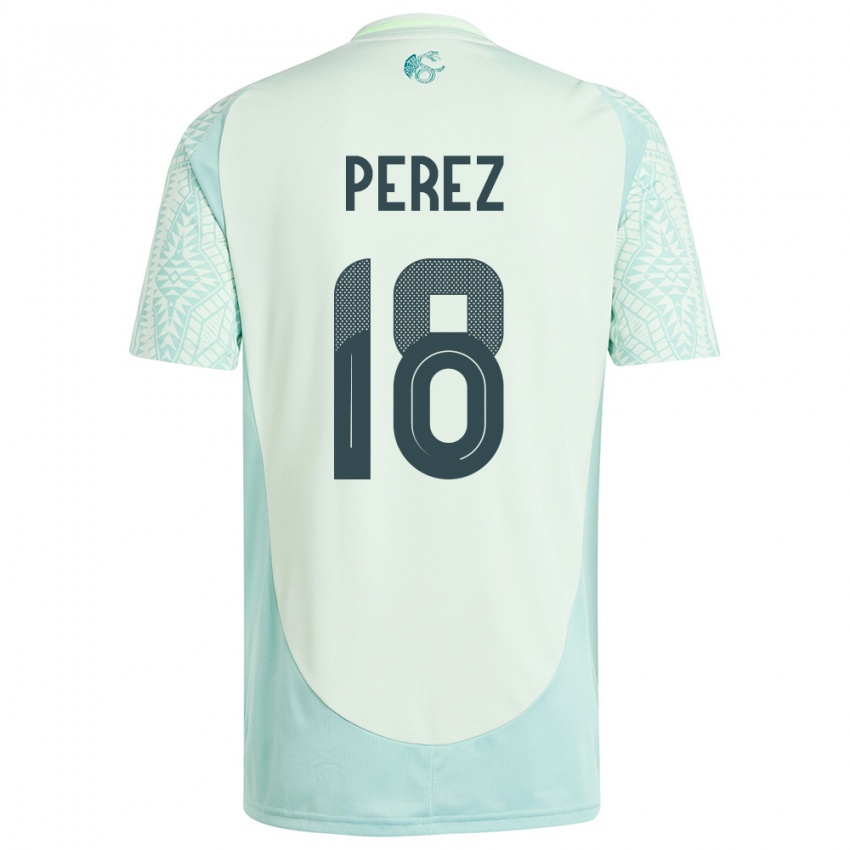Herren Mexiko Jonathan Perez #18 Leinengrün Auswärtstrikot Trikot 24-26 T-Shirt Schweiz