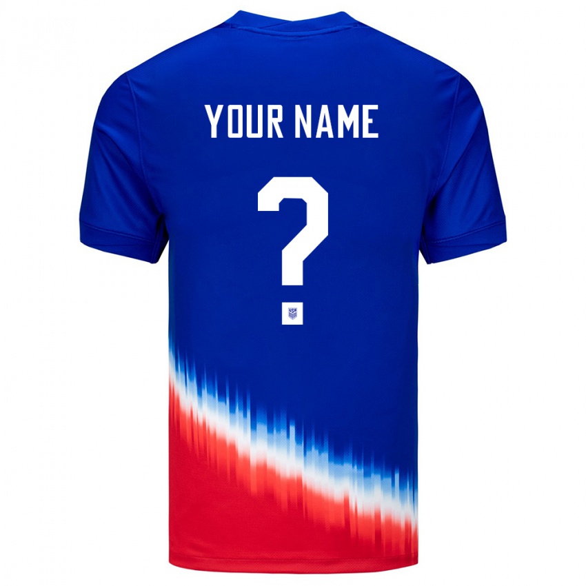 Herren Vereinigte Staaten Ihren Namen #0 Blau Auswärtstrikot Trikot 24-26 T-Shirt Schweiz