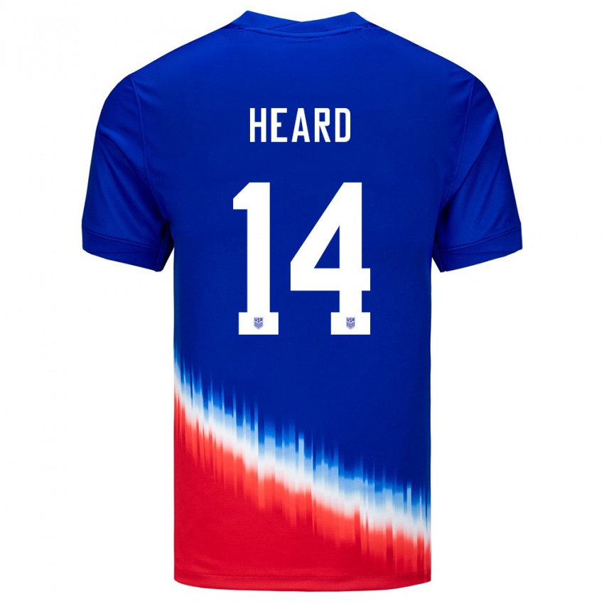 Herren Vereinigte Staaten Aaron Heard #14 Blau Auswärtstrikot Trikot 24-26 T-Shirt Schweiz