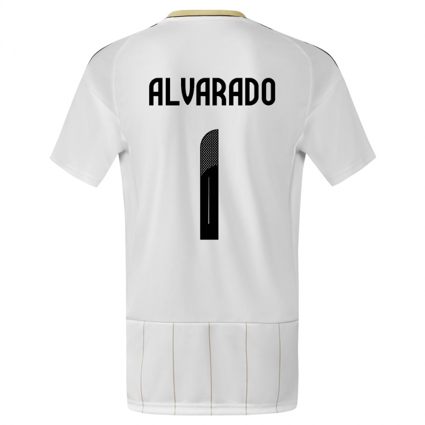 Herren Costa Rica Esteban Alvarado #1 Weiß Auswärtstrikot Trikot 24-26 T-Shirt Schweiz