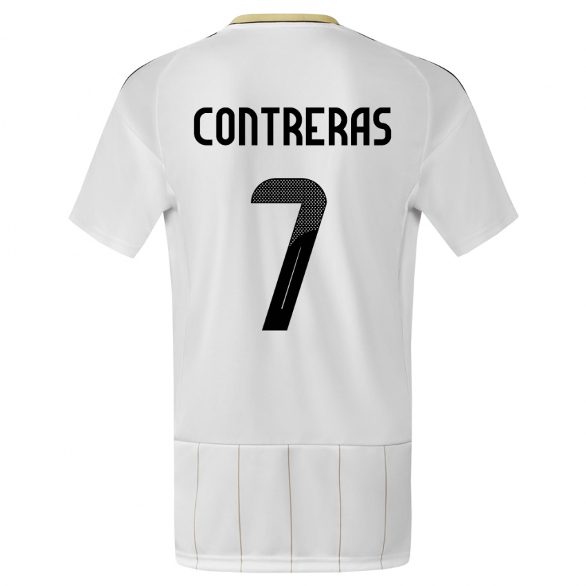 Homme Maillot Costa Rica Anthony Contreras #7 Blanc Tenues Extérieur 24-26 T-Shirt Suisse