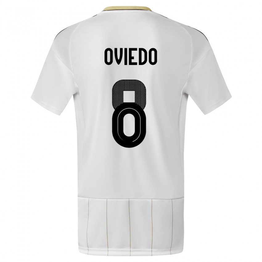 Homme Maillot Costa Rica Bryan Oviedo #8 Blanc Tenues Extérieur 24-26 T-Shirt Suisse