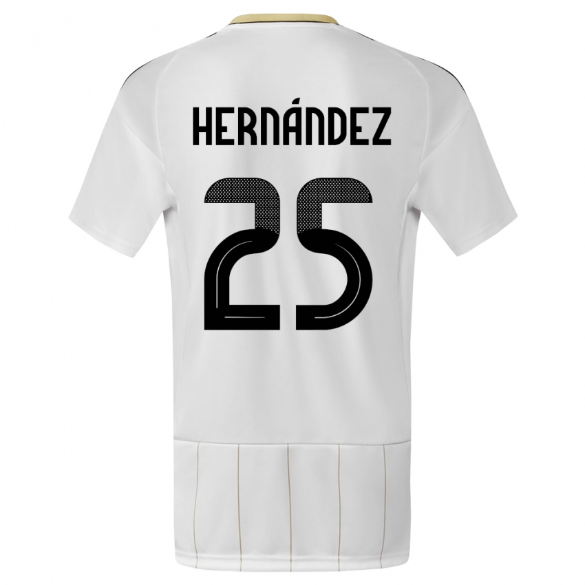 Homme Maillot Costa Rica Anthony Hernandez #25 Blanc Tenues Extérieur 24-26 T-Shirt Suisse