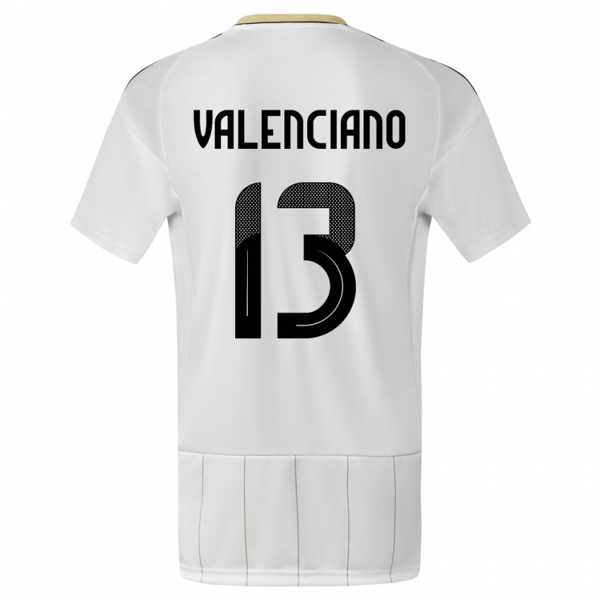 Homme Maillot Costa Rica Emilie Valenciano #13 Blanc Tenues Extérieur 24-26 T-Shirt Suisse