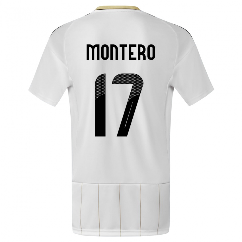 Homme Maillot Costa Rica Michelle Montero #17 Blanc Tenues Extérieur 24-26 T-Shirt Suisse