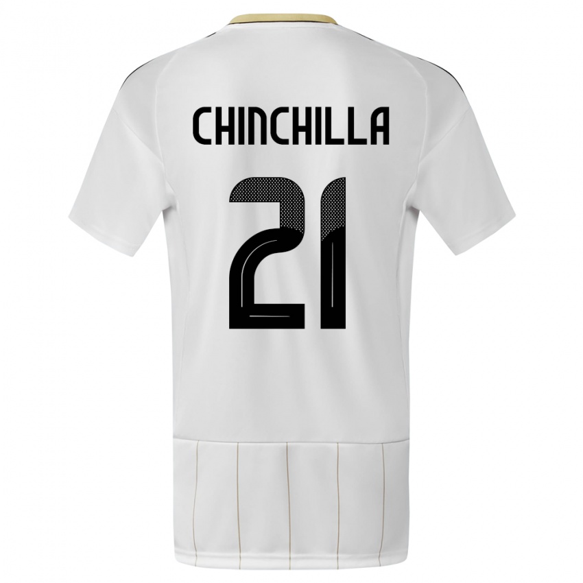 Homme Maillot Costa Rica Viviana Chinchilla #21 Blanc Tenues Extérieur 24-26 T-Shirt Suisse