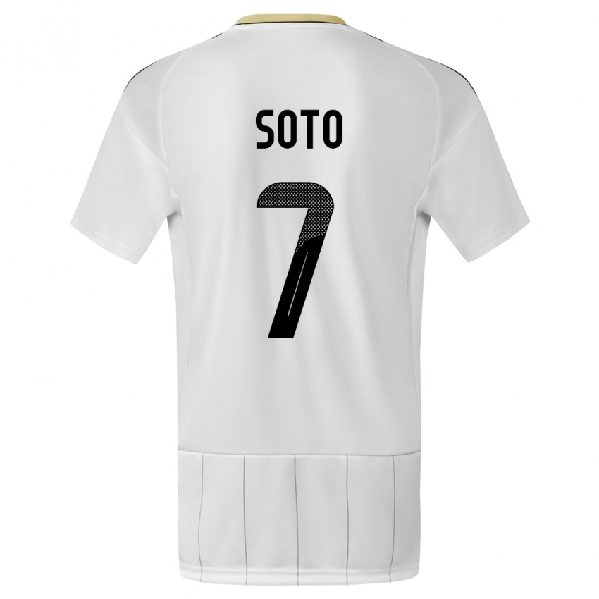 Homme Maillot Costa Rica Andrey Soto #7 Blanc Tenues Extérieur 24-26 T-Shirt Suisse