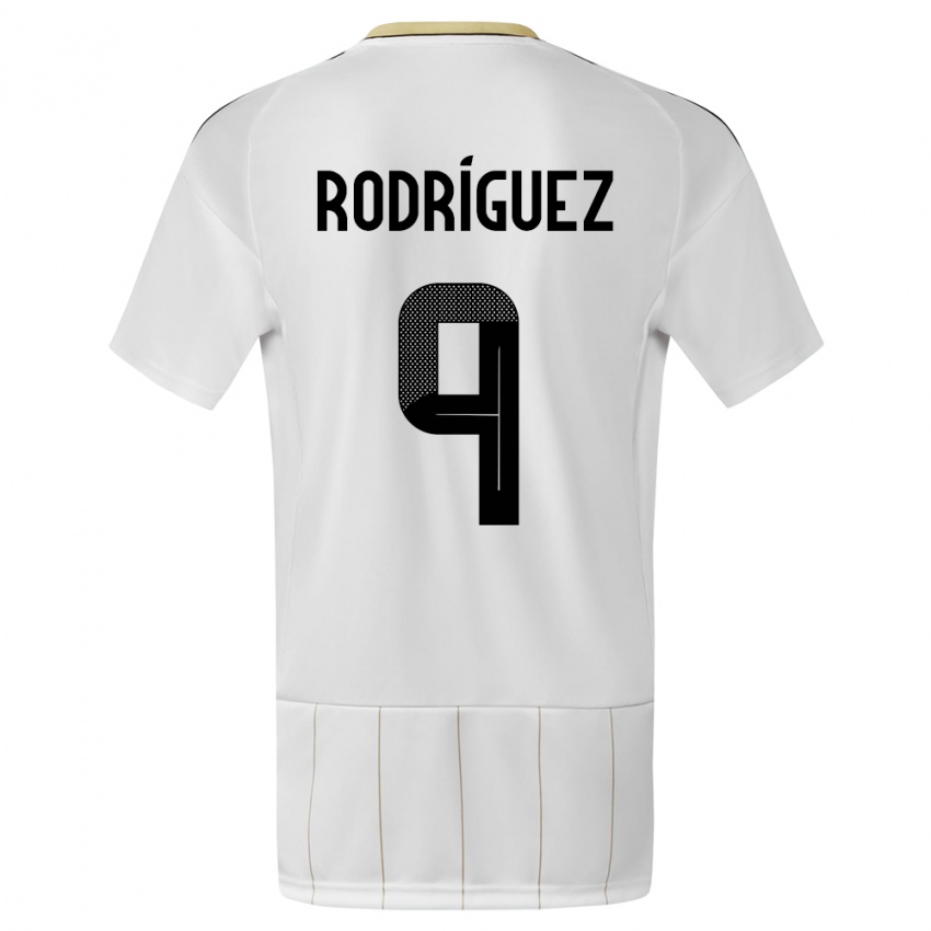 Homme Maillot Costa Rica Doryan Rodriguez #9 Blanc Tenues Extérieur 24-26 T-Shirt Suisse