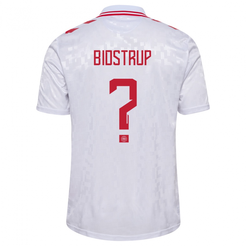 Herren Dänemark Hjalte Bidstrup #0 Weiß Auswärtstrikot Trikot 24-26 T-Shirt Schweiz