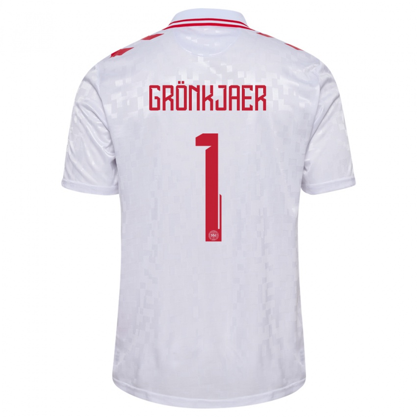 Herren Dänemark Bertil Grönkjaer #1 Weiß Auswärtstrikot Trikot 24-26 T-Shirt Schweiz