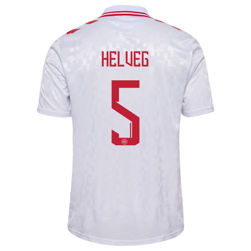 Herren Dänemark Richard Helveg #5 Weiß Auswärtstrikot Trikot 24-26 T-Shirt Schweiz