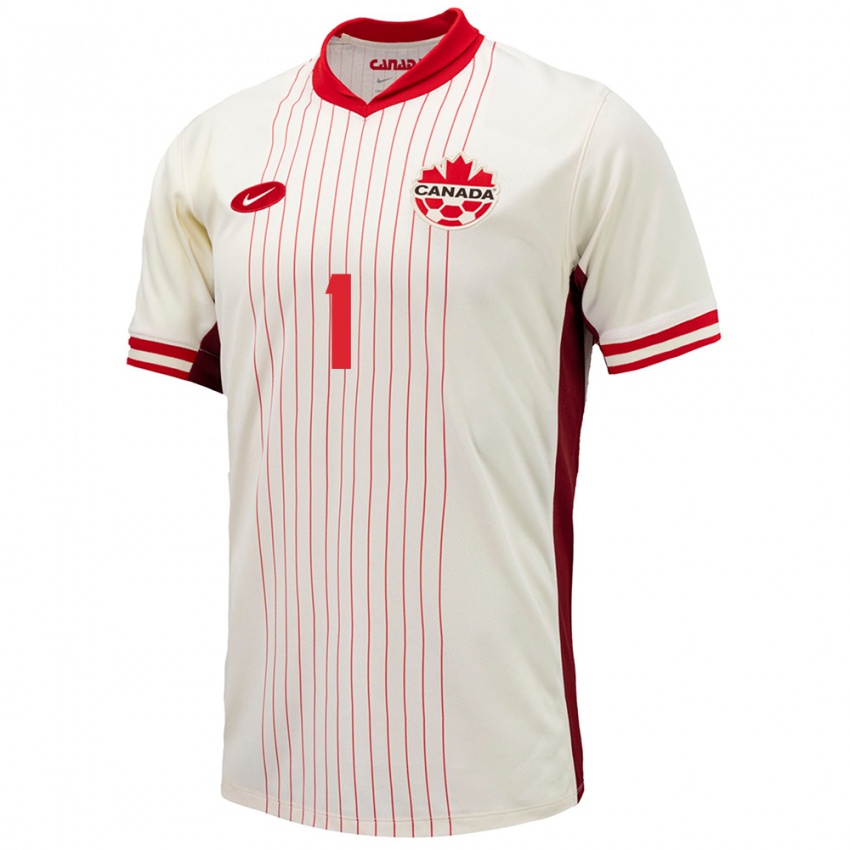 Homme Maillot Canada Anna Karpenko #1 Blanc Tenues Extérieur 24-26 T-Shirt Suisse