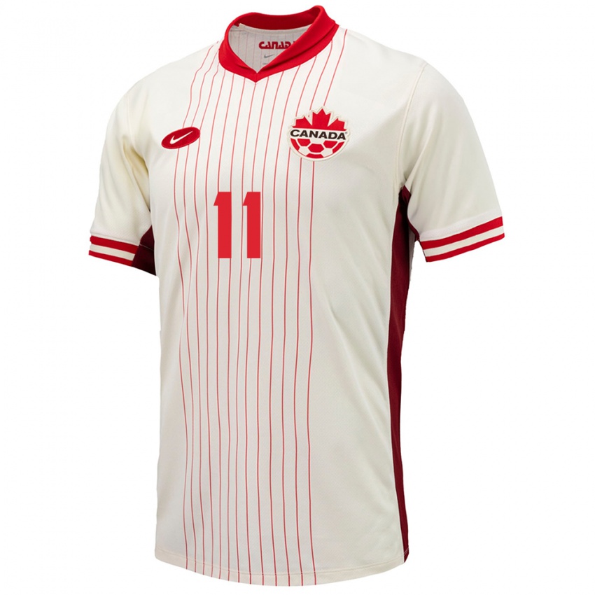 Homme Maillot Canada Kamron Habibullah #11 Blanc Tenues Extérieur 24-26 T-Shirt Suisse