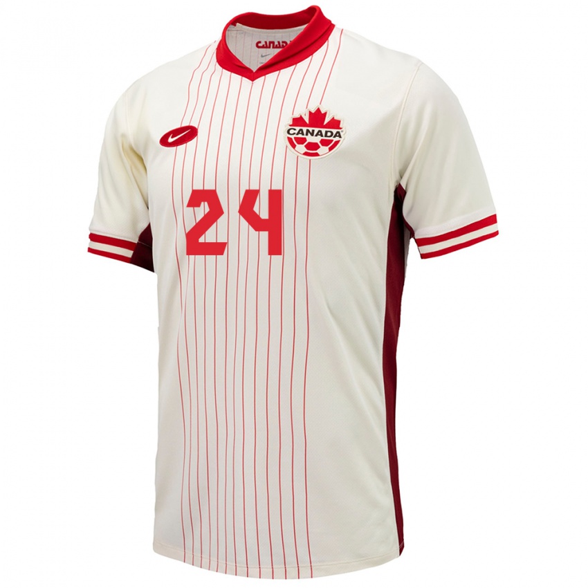 Homme Maillot Canada Joel Waterman #24 Blanc Tenues Extérieur 24-26 T-Shirt Suisse
