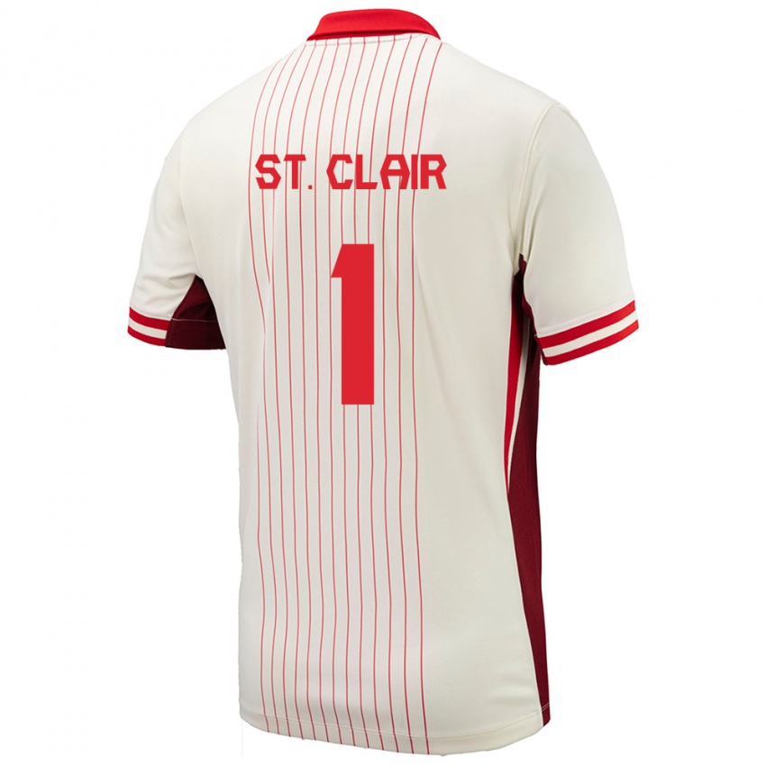 Herren Kanada Dayne St Clair #1 Weiß Auswärtstrikot Trikot 24-26 T-Shirt Schweiz