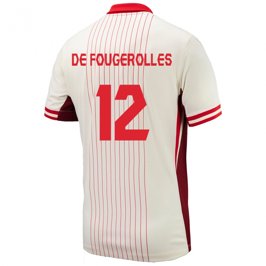 Herren Kanada Luc De Fougerolles #12 Weiß Auswärtstrikot Trikot 24-26 T-Shirt Schweiz