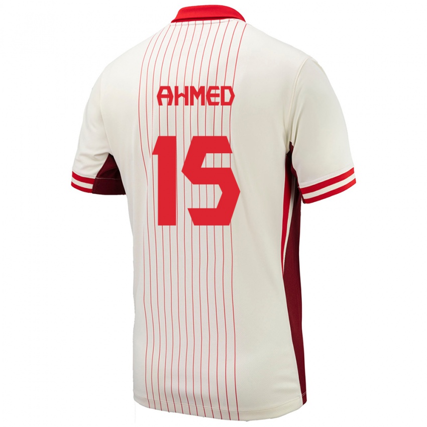 Herren Kanada Ali Ahmed #15 Weiß Auswärtstrikot Trikot 24-26 T-Shirt Schweiz