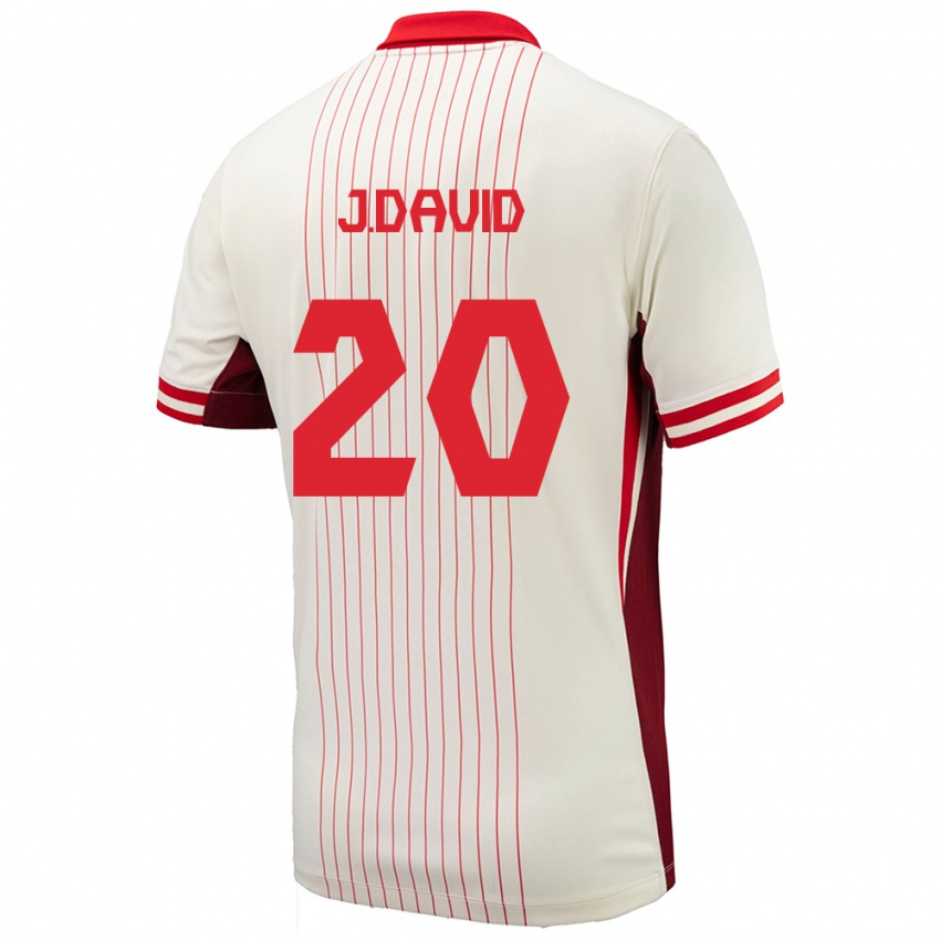 Herren Kanada Jonathan David #20 Weiß Auswärtstrikot Trikot 24-26 T-Shirt Schweiz