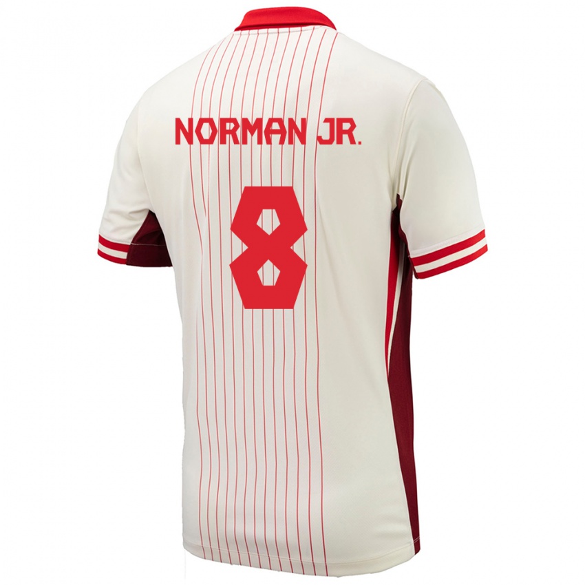 Herren Kanada David Norman Jr. #8 Weiß Auswärtstrikot Trikot 24-26 T-Shirt Schweiz