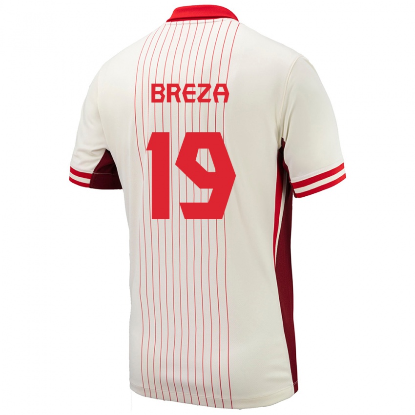Herren Kanada Sebastian Breza #19 Weiß Auswärtstrikot Trikot 24-26 T-Shirt Schweiz