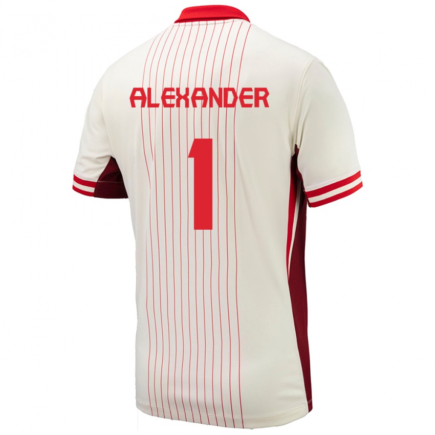 Herren Kanada Ben Alexander #1 Weiß Auswärtstrikot Trikot 24-26 T-Shirt Schweiz