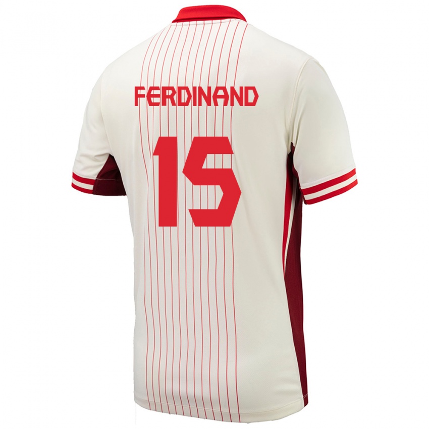 Herren Kanada Keesean Ferdinand #15 Weiß Auswärtstrikot Trikot 24-26 T-Shirt Schweiz