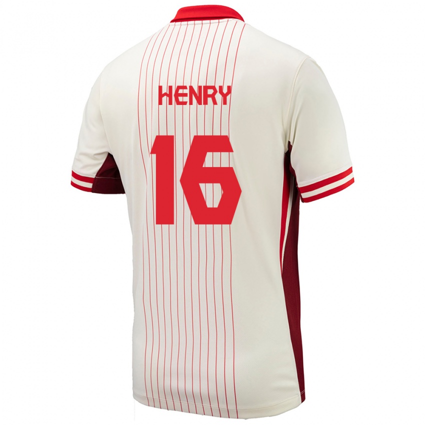 Herren Kanada Mael Henry #16 Weiß Auswärtstrikot Trikot 24-26 T-Shirt Schweiz