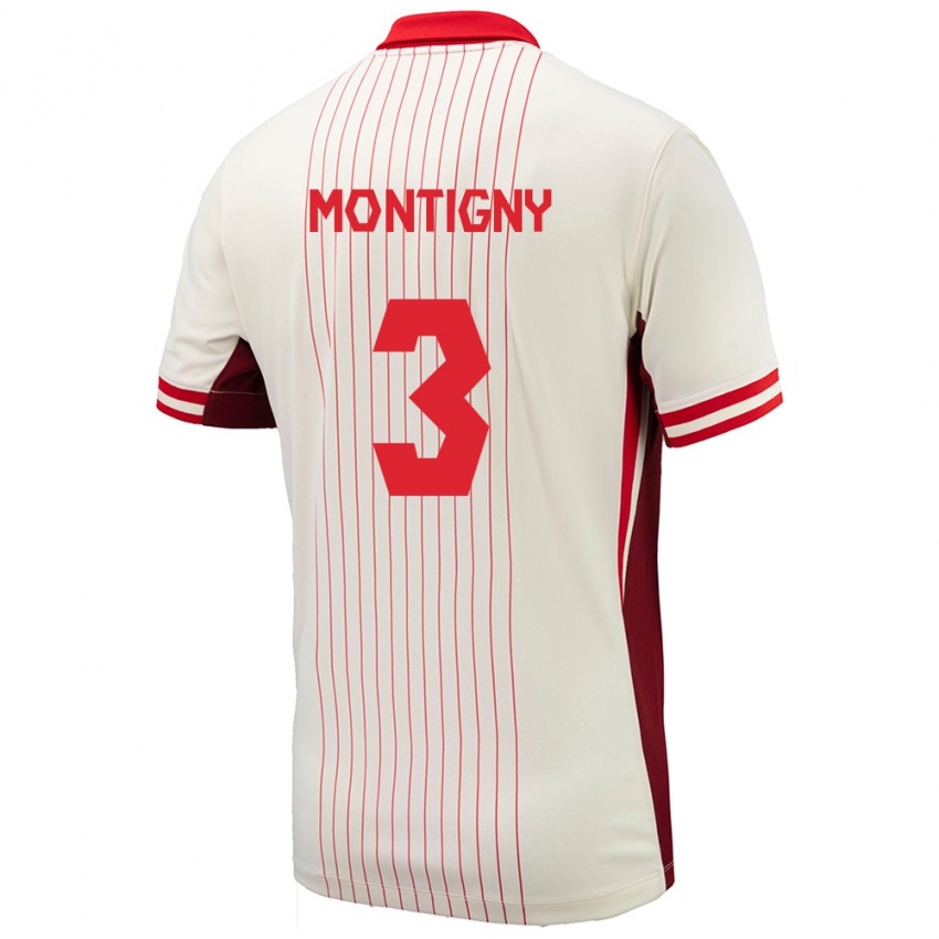 Herren Kanada Gaël De Montigny #3 Weiß Auswärtstrikot Trikot 24-26 T-Shirt Schweiz