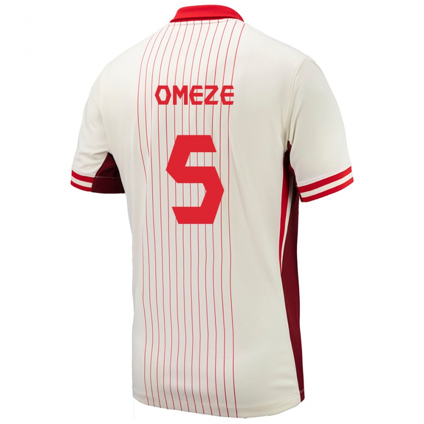 Herren Kanada Chimere Omeze #5 Weiß Auswärtstrikot Trikot 24-26 T-Shirt Schweiz