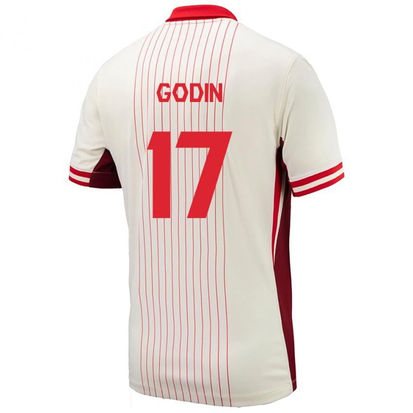 Herren Kanada Étienne Godin #17 Weiß Auswärtstrikot Trikot 24-26 T-Shirt Schweiz