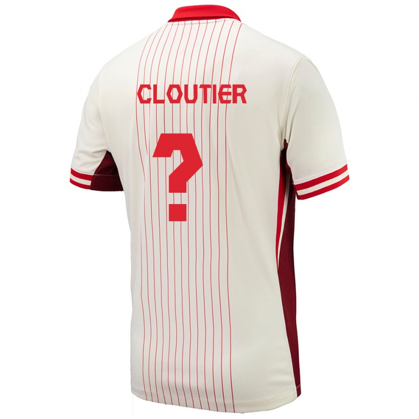 Herren Kanada Loic Cloutier #0 Weiß Auswärtstrikot Trikot 24-26 T-Shirt Schweiz