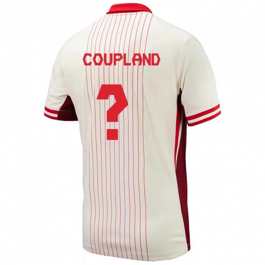 Herren Kanada Antoine Coupland #0 Weiß Auswärtstrikot Trikot 24-26 T-Shirt Schweiz