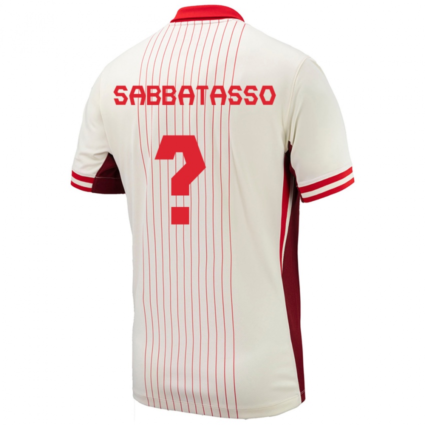 Herren Kanada Jeronimo Sabbatasso #0 Weiß Auswärtstrikot Trikot 24-26 T-Shirt Schweiz