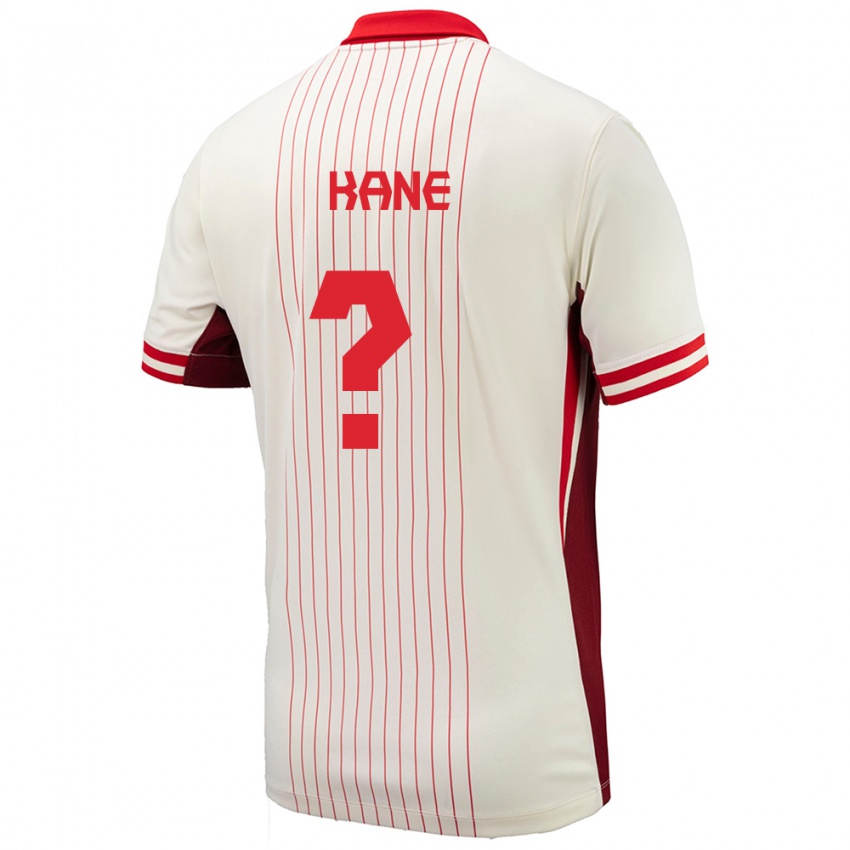 Homme Maillot Canada Mouhamadou Kane #0 Blanc Tenues Extérieur 24-26 T-Shirt Suisse