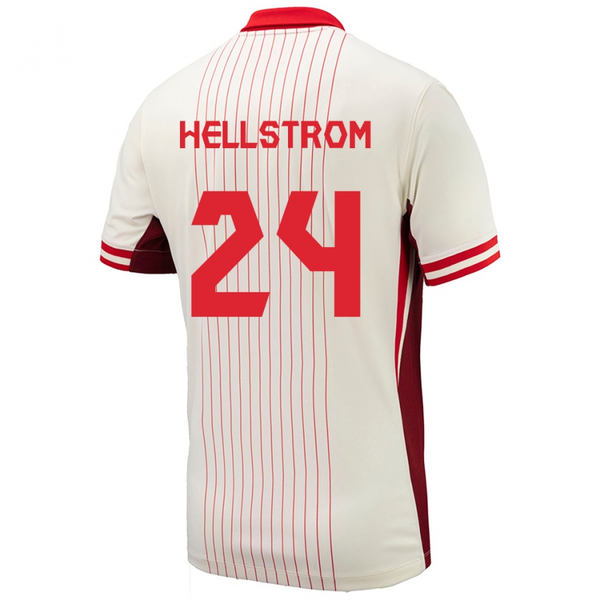Herren Kanada Jenna Hellstrom #24 Weiß Auswärtstrikot Trikot 24-26 T-Shirt Schweiz