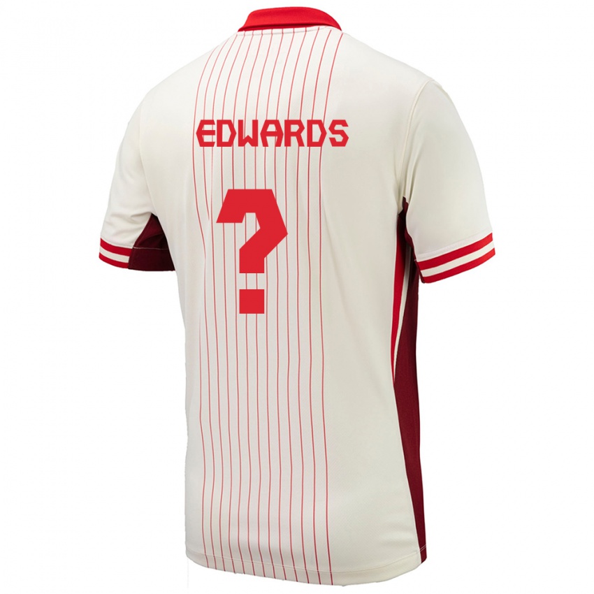 Herren Kanada Raheem Edwards #0 Weiß Auswärtstrikot Trikot 24-26 T-Shirt Schweiz