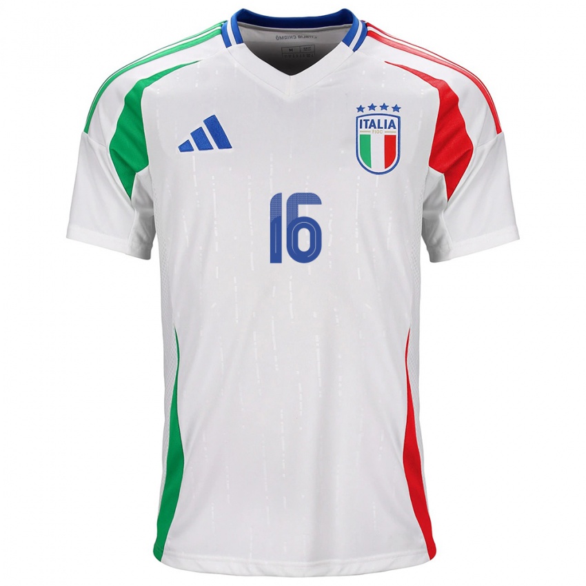 Herren Italien Bryan Cristante #16 Weiß Auswärtstrikot Trikot 24-26 T-Shirt Schweiz