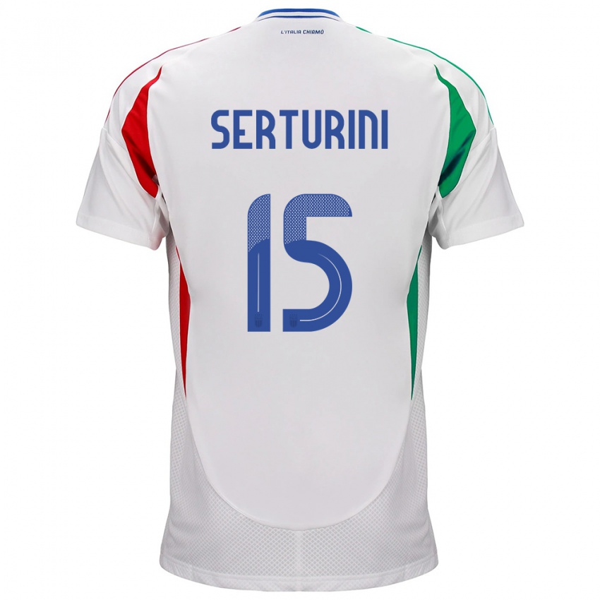 Herren Italien Annamaria Serturini #15 Weiß Auswärtstrikot Trikot 24-26 T-Shirt Schweiz