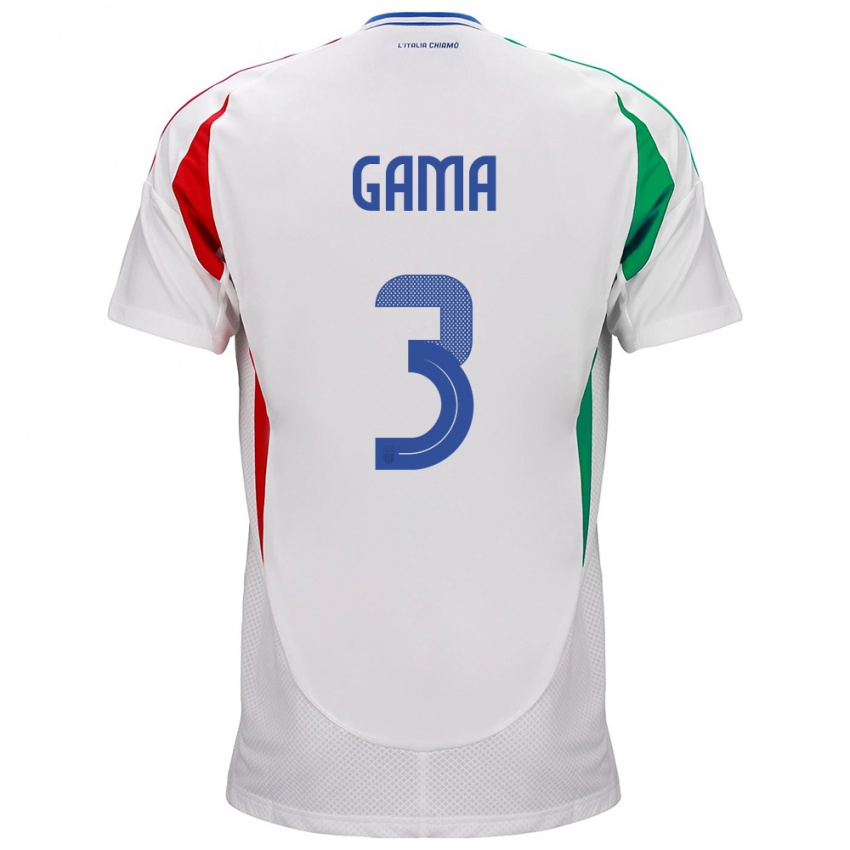 Herren Italien Sara Gama #3 Weiß Auswärtstrikot Trikot 24-26 T-Shirt Schweiz