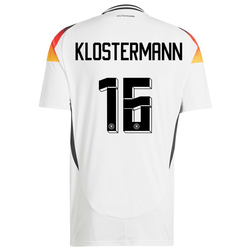 Damen Deutschland Lukas Klostermann #16 Weiß Heimtrikot Trikot 24-26 T-Shirt Schweiz